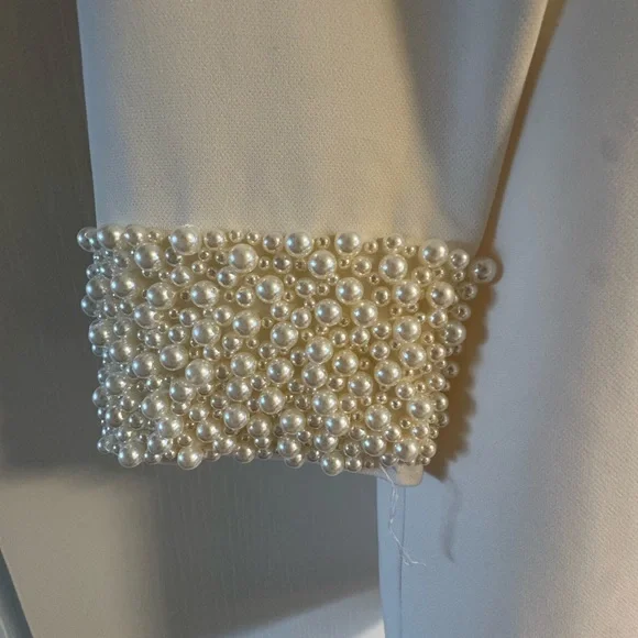 H&M Cream Dress with Pearl Cuffs - Picture 2 of 4